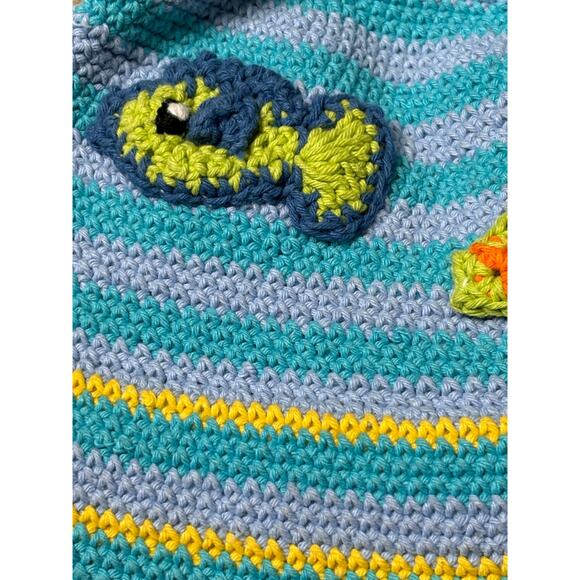 San Diego Hat Co NWT Boys Blue Bucket Hat 0-6M Fish Crochet Knitted Hat Cotton - Picture 3 of 7